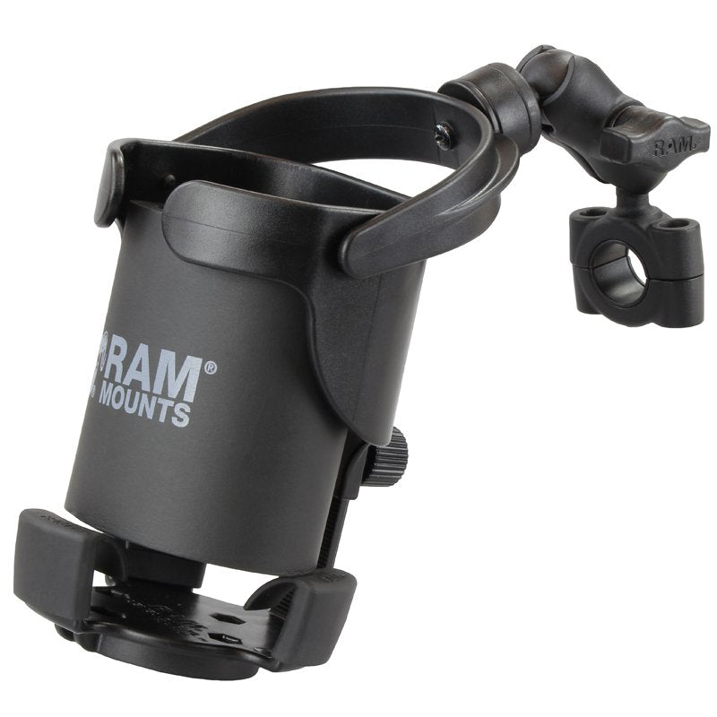 RAM Mount - RAM Level Cup XL with Torque 3/4" - 1" Diameter Rail Base and Short Arm - RAM-B-408-75-1-A-417U