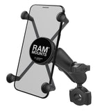 RAM Mount - RAM Torque 3/4" - 1" Diameter Handlebar/Rail Base with 1" Ball, Medium Arm and X-Grip for Larger Phones - RAM-B-408-75-1-UN10U