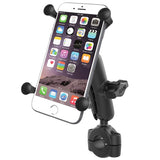 RAM Mount - RAM Torque 3/4" - 1" Diameter Handlebar/Rail Base with 1" Ball, Medium Arm and X-Grip for Larger Phones - RAM-B-408-75-1-UN10U