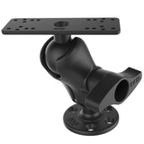 Ram Mount - Universal D Size Ball Mount with Short Arm and Hi-Torq Wrench for 9"-12" Fishfinders and Chartplotters - RAM-D-115-C-KNOB9H