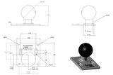 RAM Mount - 75mm x 75mm VESA 3.625" Plate with 2.25" D Size Ball - RAM-D-2461U