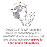 RAM Mount - D Size 2.25" Ball on Round Plate with AMPS Hole Pattern - RAM-D-254U