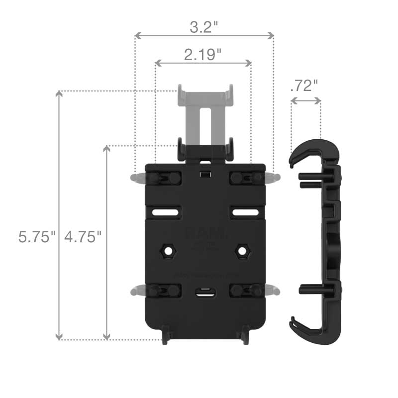 RAM Mount - Quick-Grip Spring Loaded Cradle for Cell Phones - RAM-HOL-PD3U