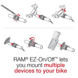 RAM Mount - Garmin GPSMAP 62 Series EZ ON/OFF Rail Mount System - RAP-274-1-GA41U