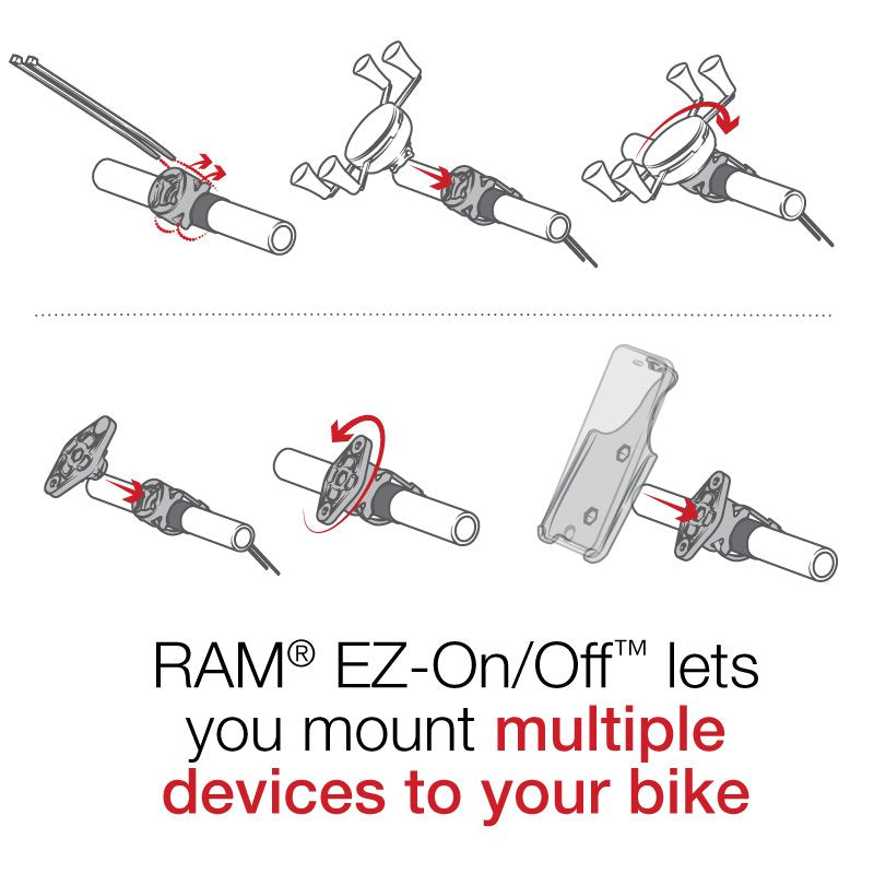 RAM Mount - RAM Rail EZ-ON/OFF with Swivel Feature Rail Mount - RAP-274-1U