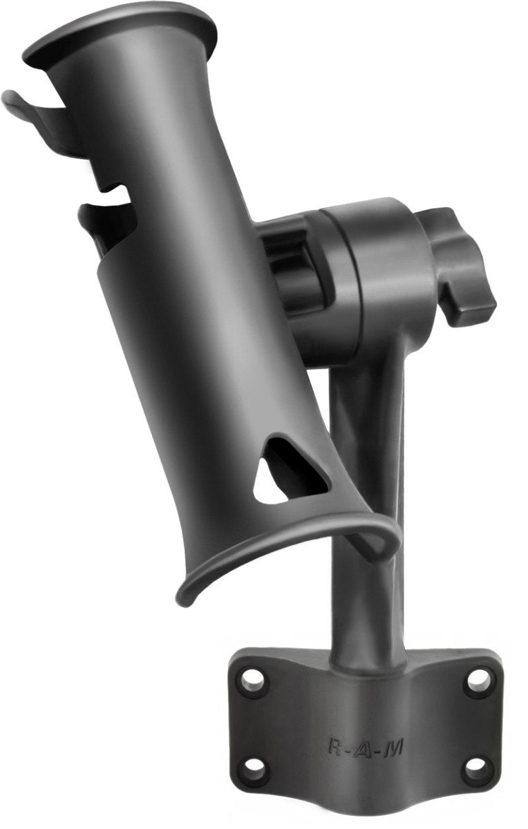 RAM Mount - RAM Tube Jr. Fishing Rod Holder with Standard 6" Length Post Spline & Bulkhead Mounting Base - RAP-390-BU