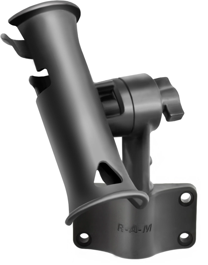 RAM Mount - RAM Tube Jr. Fishing Rod Holder with Short 4" Length Post Spline & Bulkhead Mounting Base - RAP-390-SBU