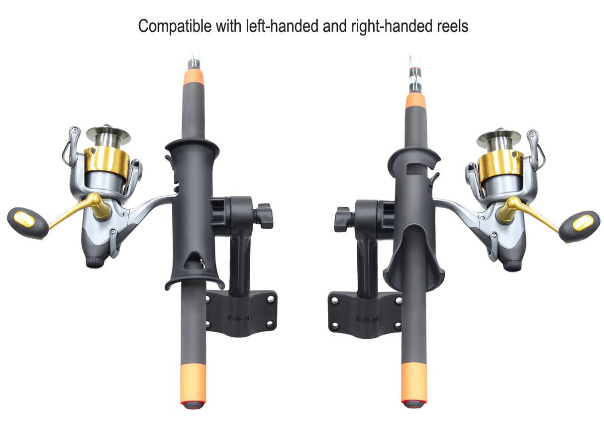 RAM Mount - RAM Tube Jr. Fishing Rod Holder with Short 4" Length Post Spline & Bulkhead Mounting Base - RAP-390-SBU