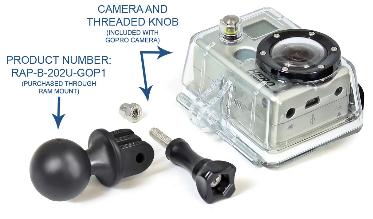 RAM Mounts - Custom Gopro Hero Adapter - RAPB202UGOP1