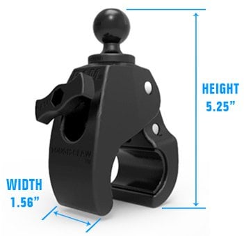 RAM Mount - Medium Tough-Claw Base with Double Socket Arm & Diamond Base Adapter - RAP-B-404-238U