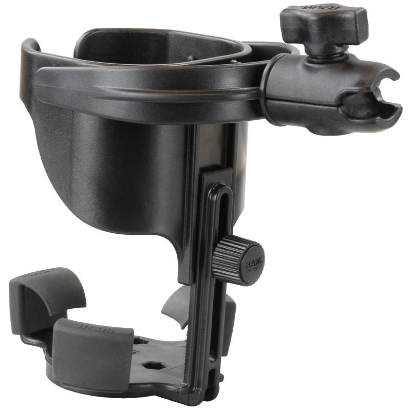 RAM Mount - Level Cup XL Low Profile Mount with Large Strap Clamp Base - RAP-B-417-200-1-231Z-2NUBU