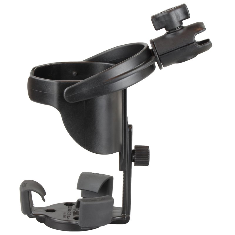 RAM Mount - Level Cup XL Low Profile Mount with Large Strap Clamp Base - RAP-B-417-200-1-231Z-2NUBU