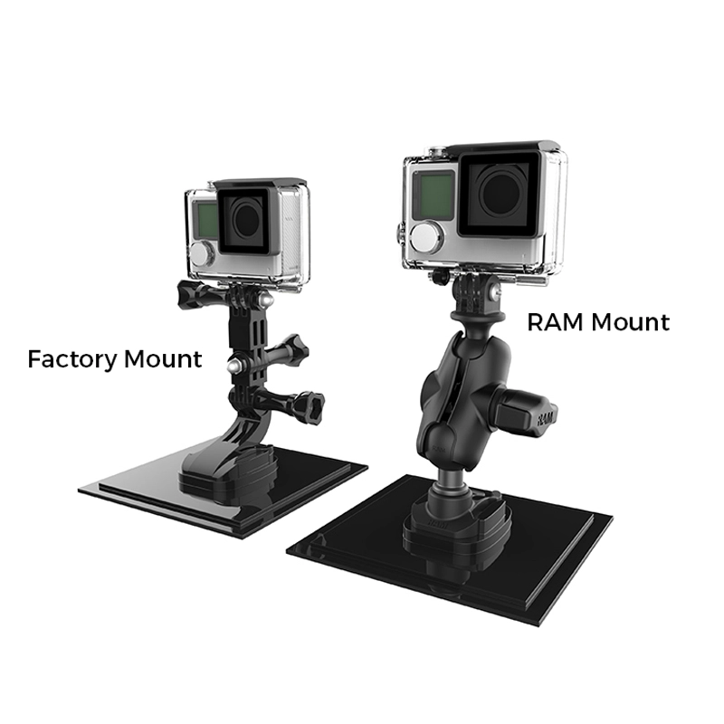 RAM Mount - RAM 1" Ball Adapter for GoPro Bases with Short Arm and Action Camera Adapter - RAP-B-GOP2-A-GOP1U