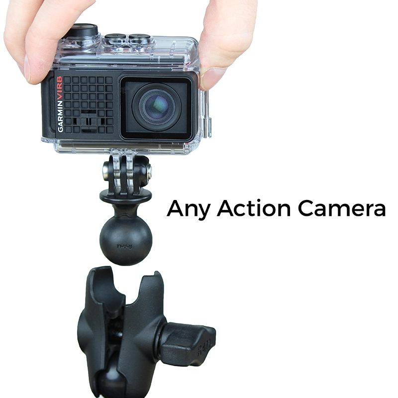 RAM Mount - RAM 1" Ball Adapter for GoPro Bases with Short Arm and Action Camera Adapter - RAP-B-GOP2-A-GOP1U