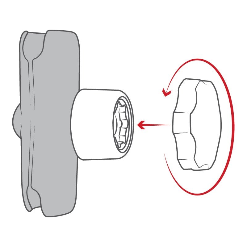 RAM Mount - Mixed Combination Pin-Lock Security Knob & Key Knob for 1.5" Diameter C Size Arms - RAP-S-KNOB5U