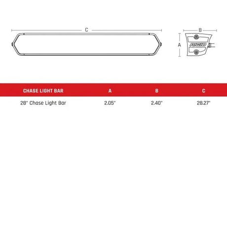 RIGID Industries - Rear Facing Chase Light Bar - 28" - Tube Mount - 901801