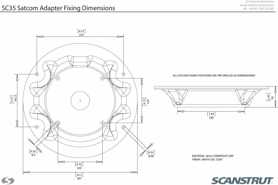 Scanstrut - SC35 Satcom Mount - SC35