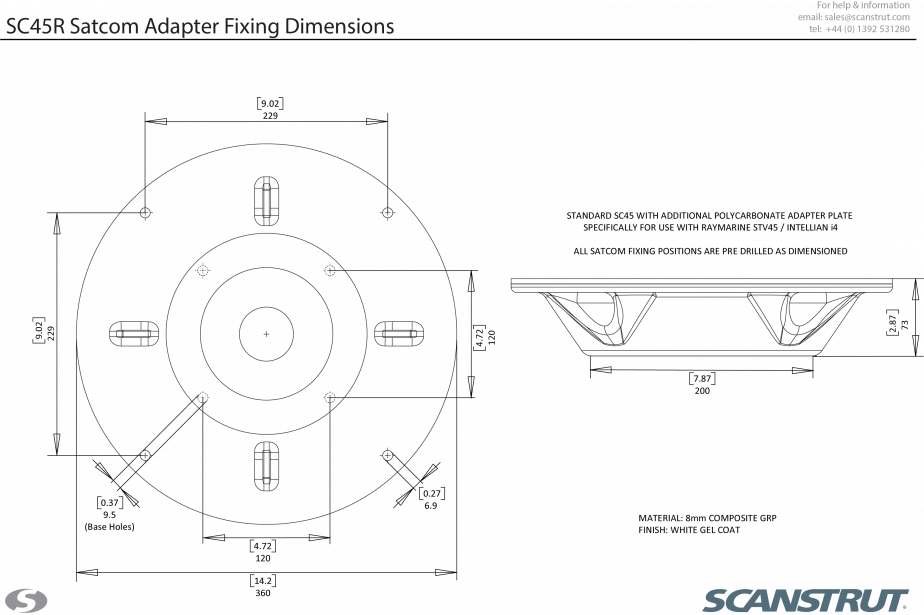 Scanstrut - SC45R Satcom Mount - SC45R