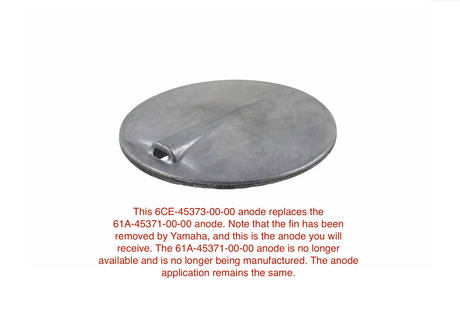 Yamaha - Trim Tab Anode - 61A-45371-00-00 - F200 F225 F250 F300 & 225 250 - Supersedes to 6CE-45373-00-00