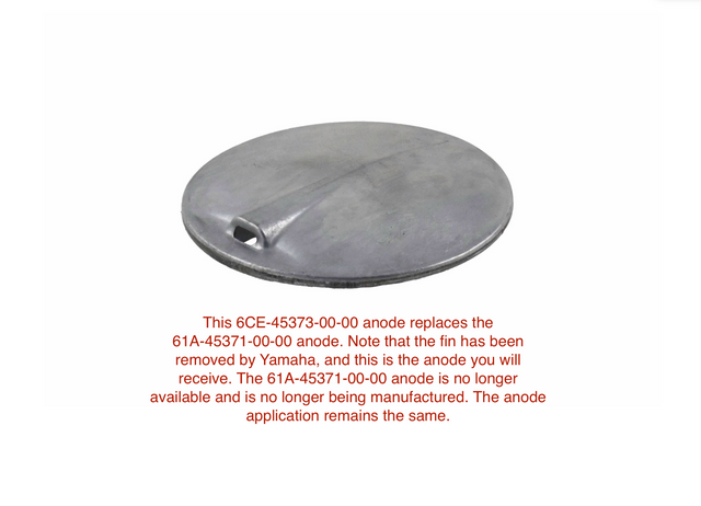 Yamaha - Trim Tab Anode - 61A-45371-00-00 - F200 F225 F250 F300 & 225 250 - Supersedes to 6CE-45373-00-00
