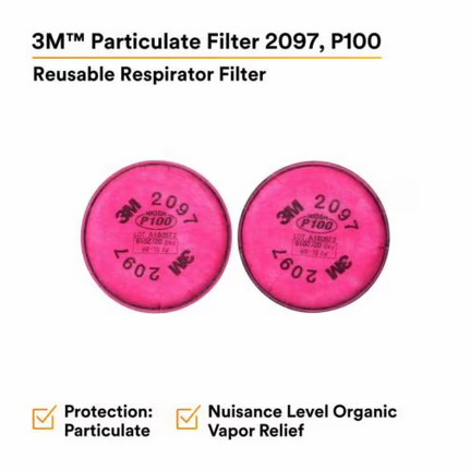 3M - Particulate Filter 2097/07184(AAD) - P100 - Nuisance Level Organic Vapor Relief - 2097P100