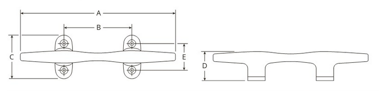 Attwood Marine - Heavy Duty Herreshoff Cleat - 8" - 661103