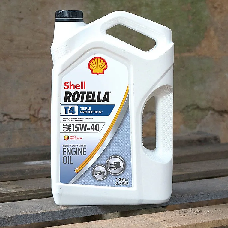 Shell Oil - Rotella T4 Triple Protection Heavy-Duty Diesel Motor Oil - Gallon - 550045126