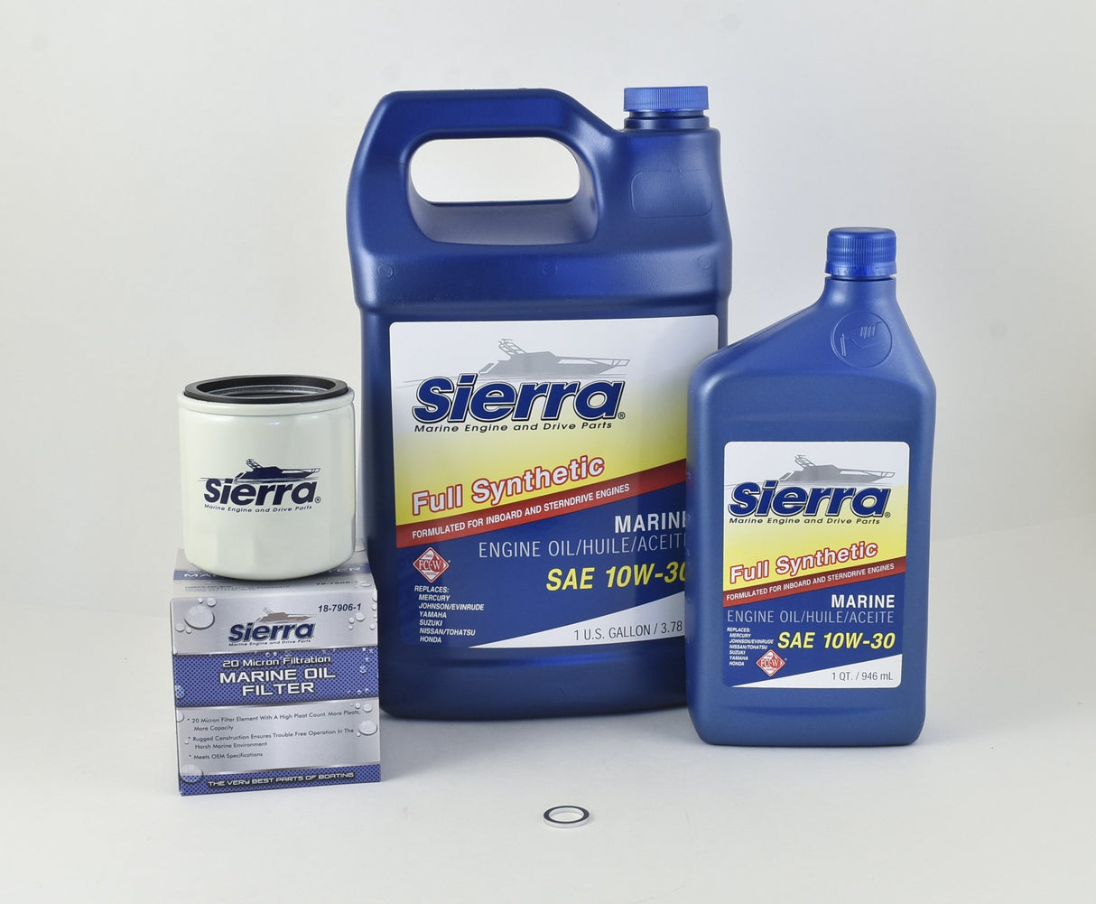 Sierra - Oil Change Kit for Yamaha F150 VF150 VF175 - 10W-30 Full Synthetic - PVLK5036