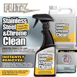 Flitz - Stainless Steel & Chrome Cleaner w/Degreaser - 16 oz. Spray - SP01506