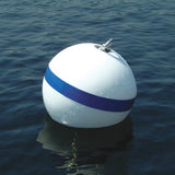 Taylor Made - Sur-Moor T3C Mooring Buoy - White With Blue Reflective Striping - 30" Diameter - 46375