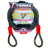 Trimax Locks - Dual Loop Quadra Braid Trimaflex Cable - 8"2 x 15mm - TDL815