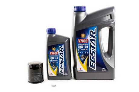 Suzuki Outboard Oil Change Kit - DF70A & DF90A (2011-Current) - Ecstar V7000 10W40 Semi Synthetic Marine Engine Oil