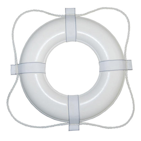 Taylor Made - Vinyl Coated Foam Life Ring - White with White Rope - 30" - 380