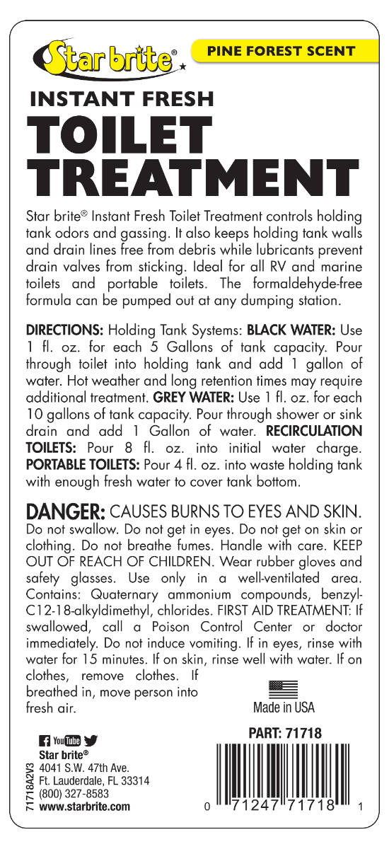 Starbrite - Instant Fresh Toilet Treatment Pine Scent - 8 oz. - 6 Pack - 71763