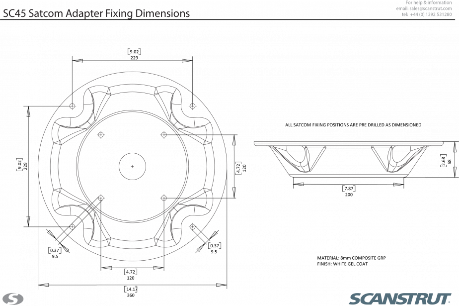 Scanstrut - Satcom Mount - SC45