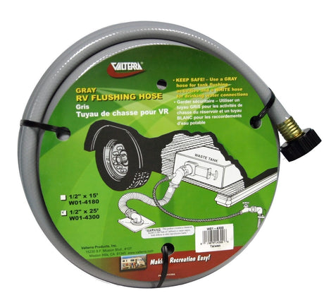 Valterra - RV Waste Tank Flushing Hose - 1/2" x 25' - Gray - W014300