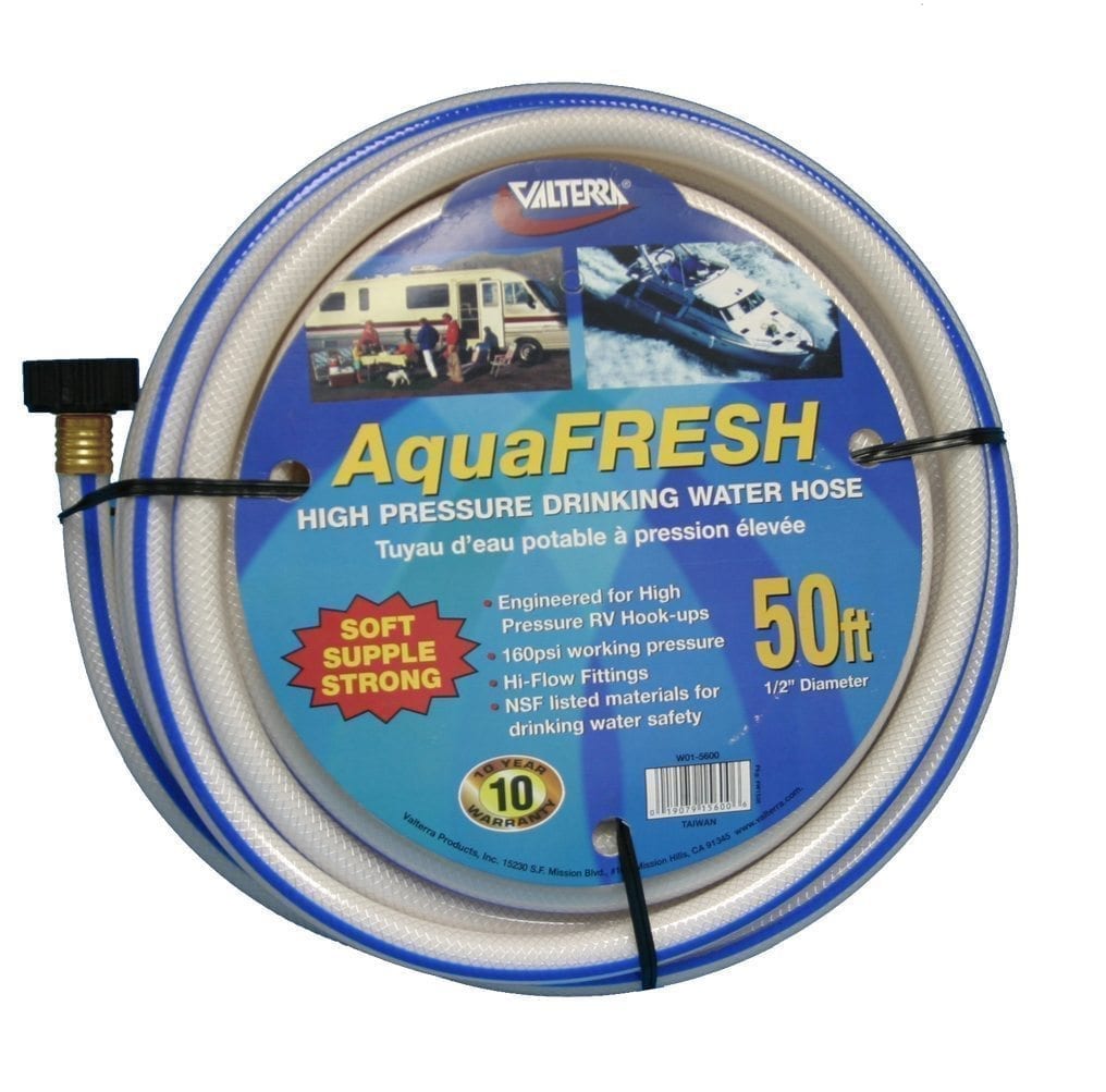 Valterra - AquaFresh High-Pressure Drinking Water Hose - 50' x 1/2" ID - White - W015600