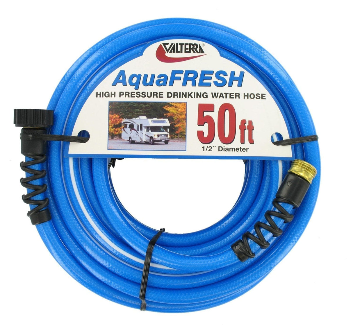 Valterra - AquaFresh High-Pressure Drinking Water Hose - 50' x 1/2" ID - Blue - W018600