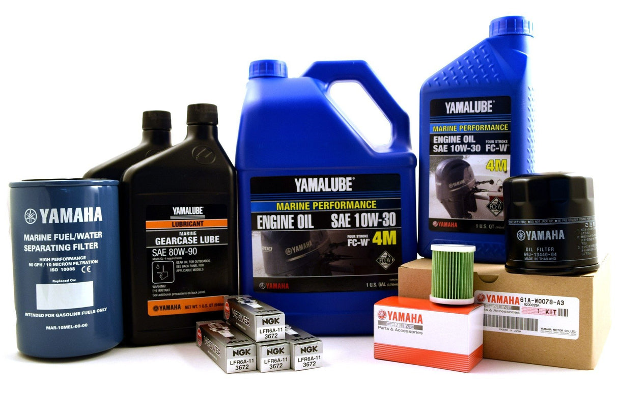 Yamaha F175 F200 2.8L 100 Hour Service Maintenance Kit with Cooling - Yamalube 10W-30 - All Models