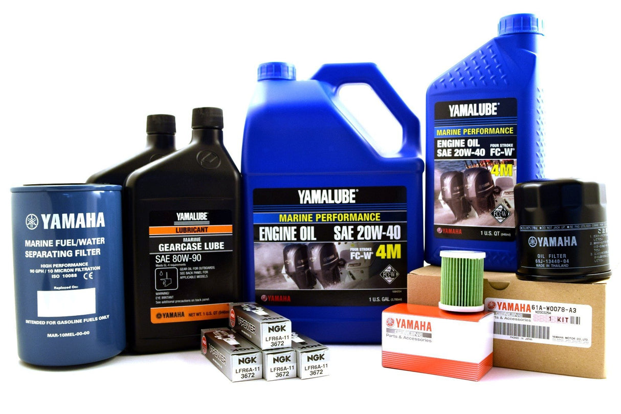 Yamaha F175 F200 2.8L 100 Hour Service Maintenance Kit with Cooling - Yamalube 20W-40 - All Models