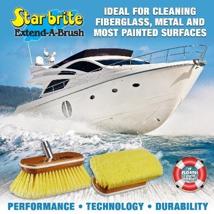 Starbrite - Premium Wash Brush - Synthetic Wood Block w/Bumper - Yellow - Soft - 8" - 40170